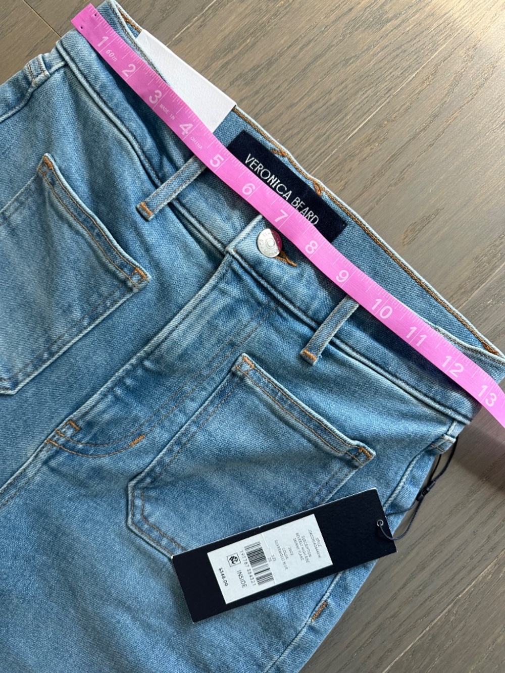 Veronica Beard BEVERLY Patch Pocket Skinny Flare Jeans Silverwood - With tags 25 - Picture 6 of 7